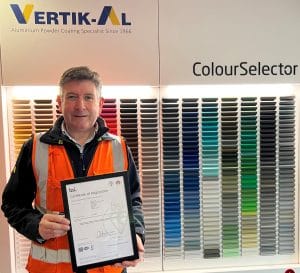VERTIK-AL RENEWS ISO 9001:2015 CERTIFICATE - The Aluminium Federation