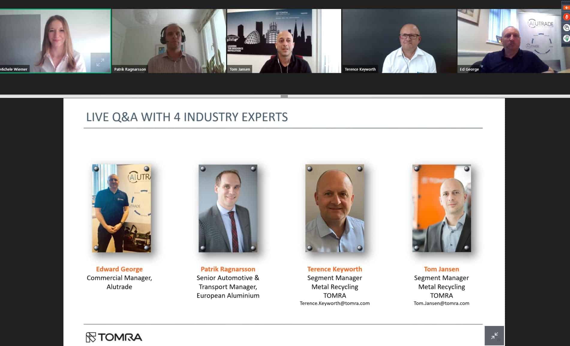 TOMRA Recycling explores the future of the global aluminium industry in latest webinar - The Aluminium Federation