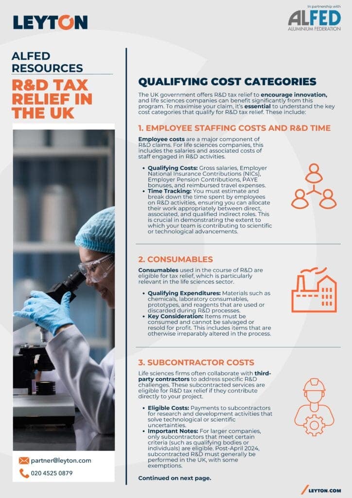 ALFED x Leyton R&D Series — Episode 2: Understanding Qualifying Cost Categories for R&D Tax Relief - The Aluminium Federation
